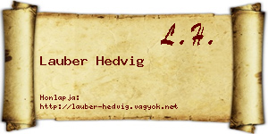 Lauber Hedvig névjegykártya